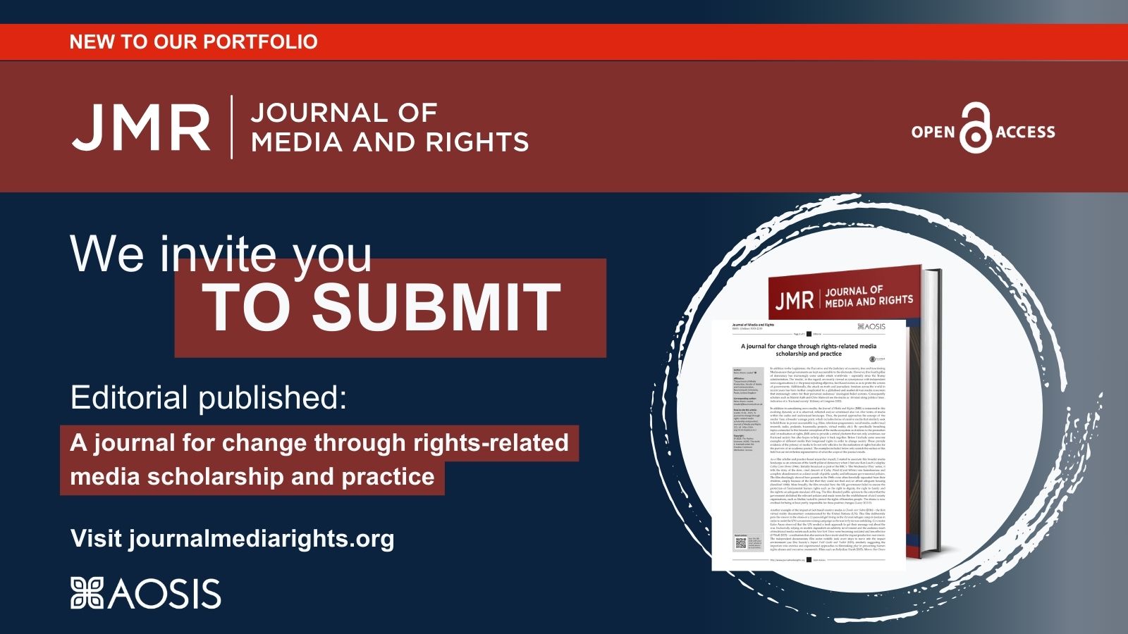 The Journal of Media and Rights has published its inaugural editorial