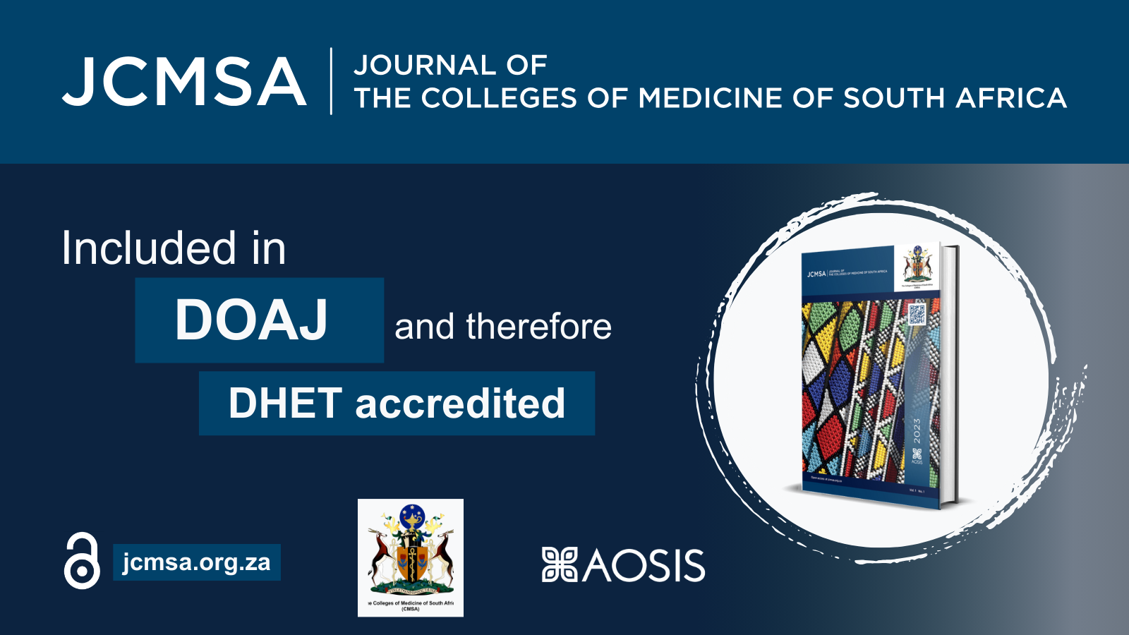 'Journal of the Colleges of Medicine of South Africa' (JCMSA) included in DOAJ